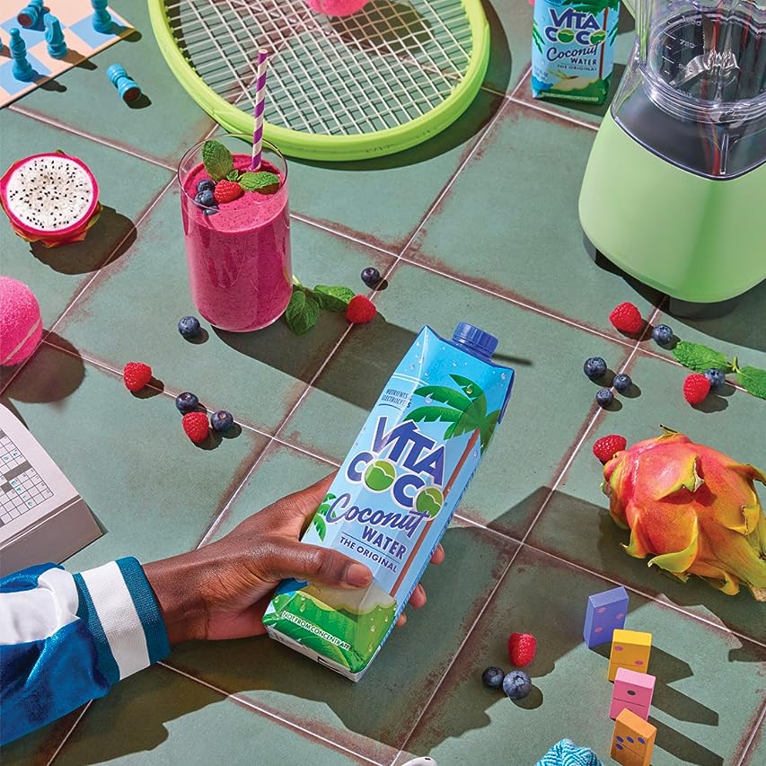 Image by Vita Coco. Coconut water is the perfect rehydration after your tennis match. Or the perfect rehydration for sitting around the house. You do you. #VitaCoco #Hydration #CoconutWater