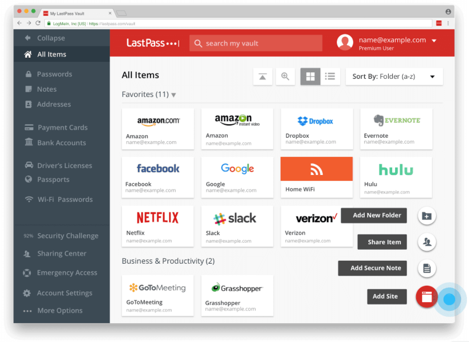 Image of Lastpass Dashboard