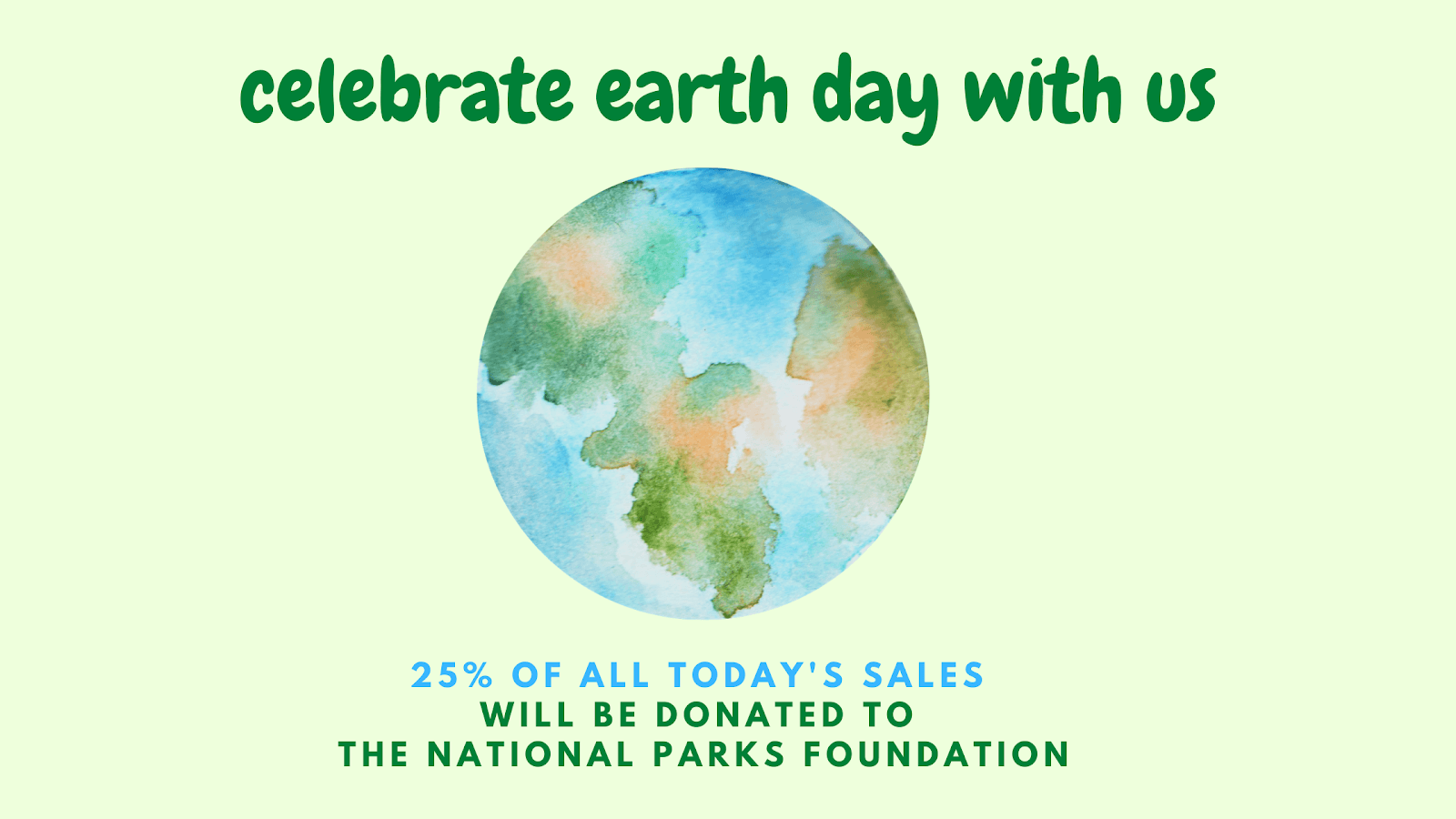 Example of an Earth Day charitable giving campaign.