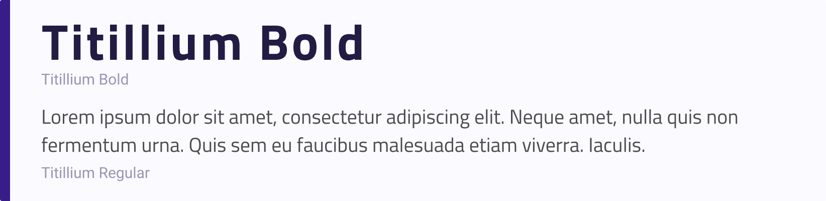 Titillium Bold and Titillium Regular.