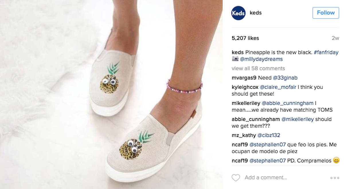 Keds social media post based around user-generated content