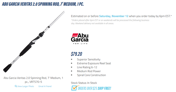 Abu Garcia Veritas 2.0 Spinning Rod