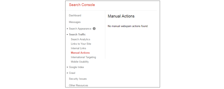 Search Console Manual Actions